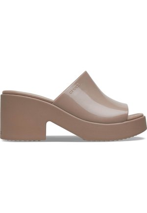 BROOKLYN SLIDE HIGH SHINE  - Sandalias - latte