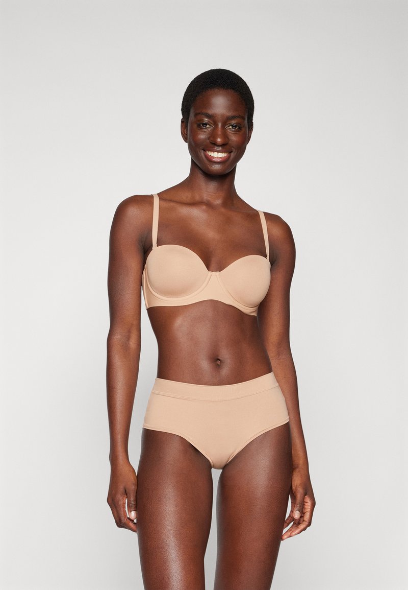 Schiesser - BANDEAU MIT SCHALE - UNIQUE MICRO - trägerloser/variabler BH - maple, Vergrößern