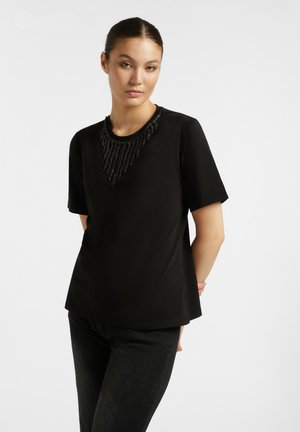 Elena Mirò RICAMATA - T-shirt con stampa - nero