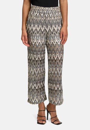 MARLENE-MIT HOHEM BUND - Trousers - weiß schwarz