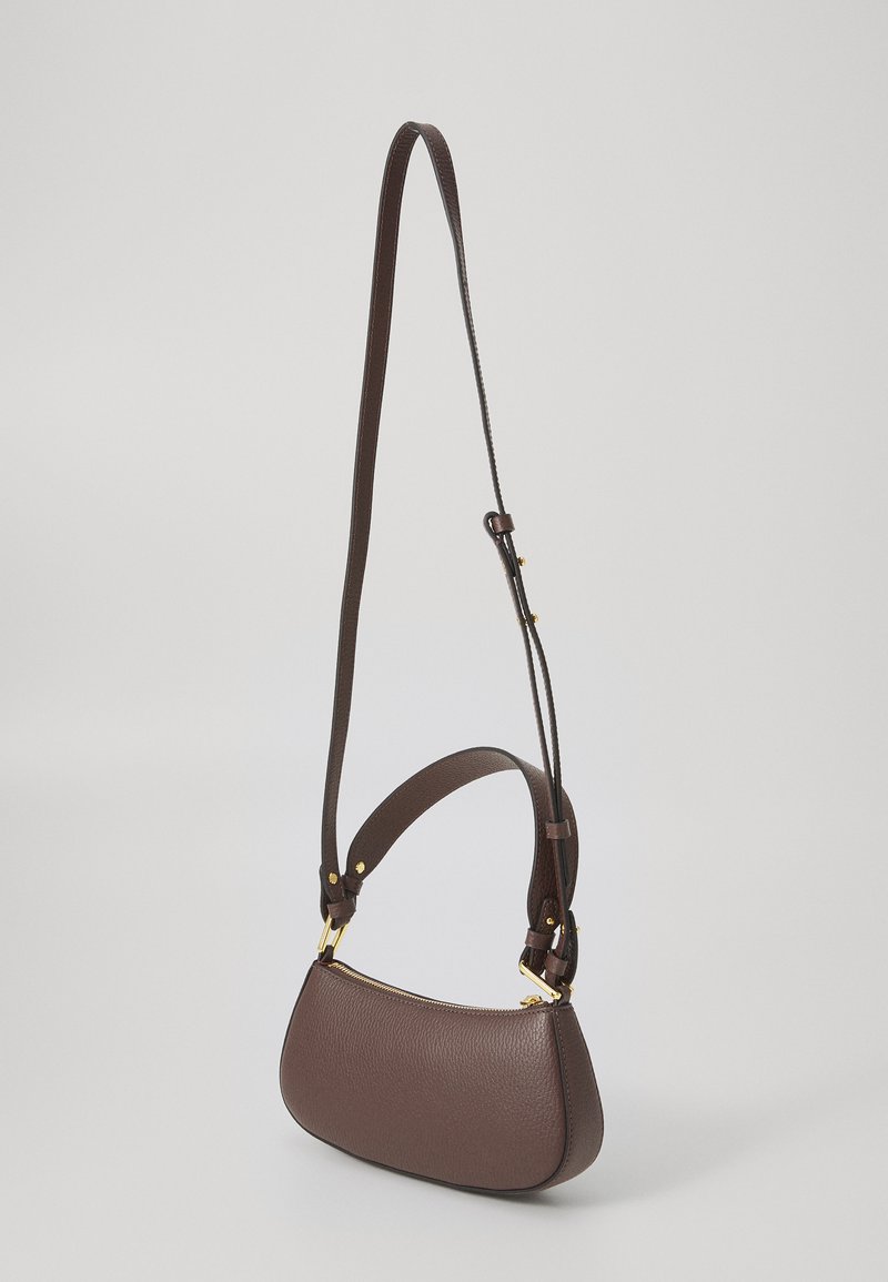 Sac à Main Coccinelle En Cuir Souple Marron - Taille Moyenne, Fermeture Zip, Fabriqué En Italie