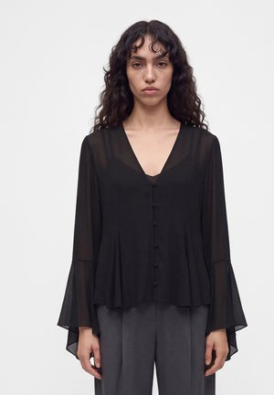 MICHAEL Michael Kors, V NECK - Риза с копчета - black