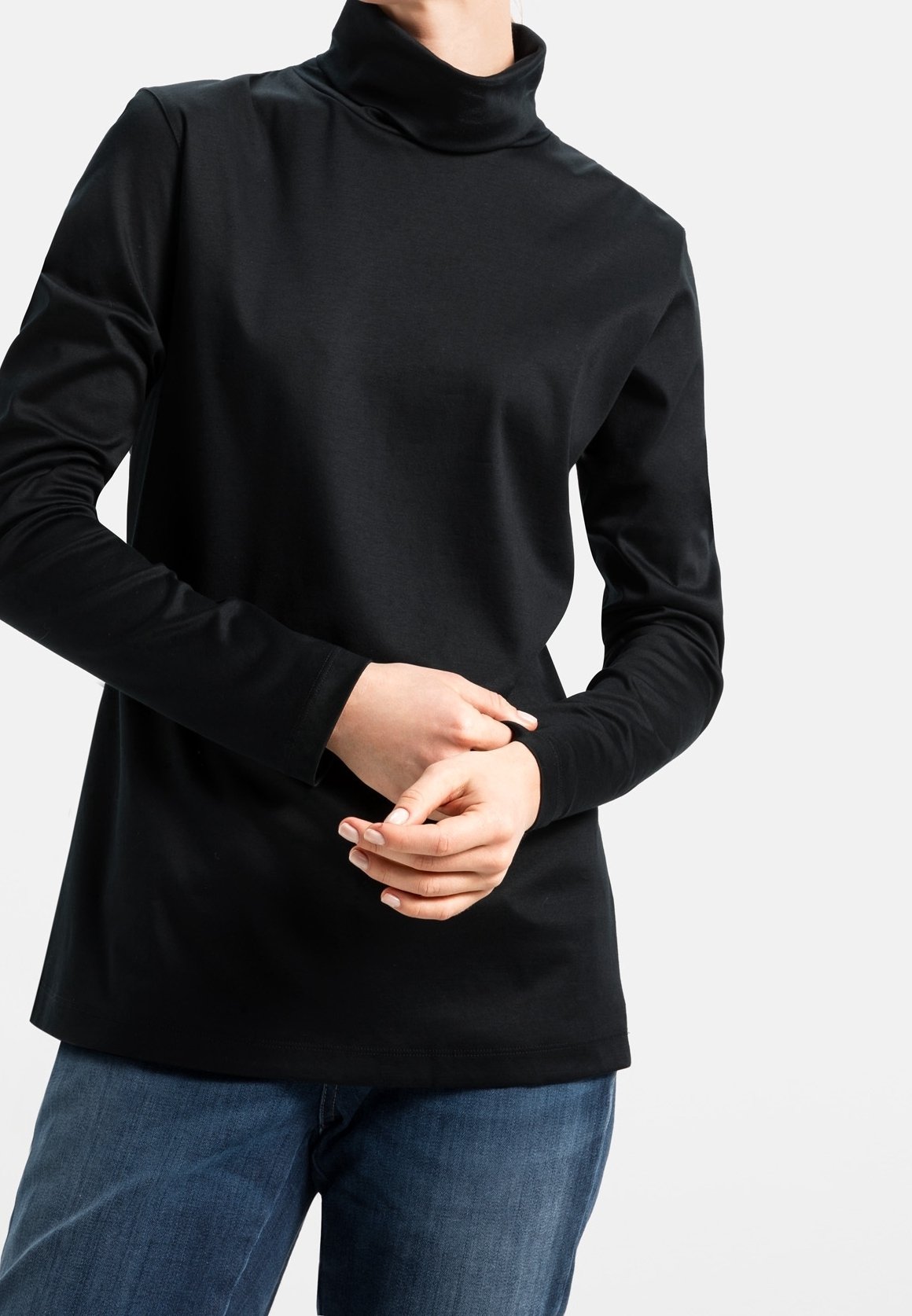 van Laack Long sleeved top black (Pre-owned) Zalando