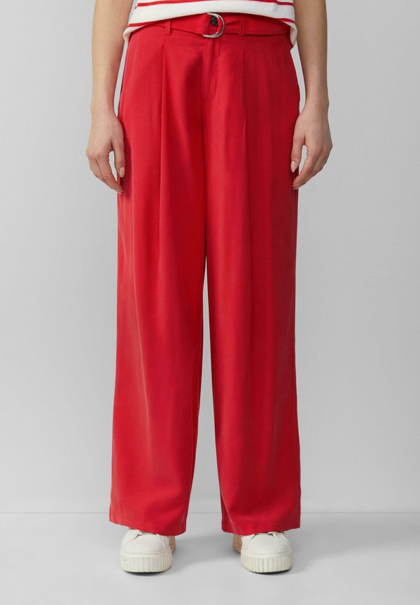 WIDE-LEG MIT GÜRTEL - Stoffhose - rot
