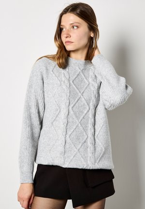 CABLE WAFFLE - Maglione - grey