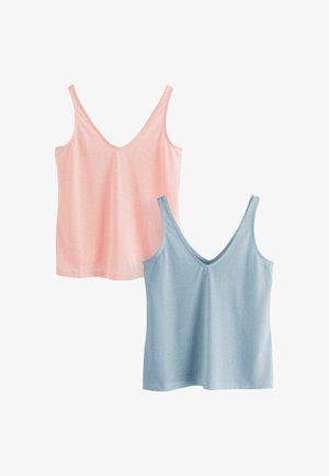Next, REGULAR FIT - SCOOP NECK VESTS 2 PACK. - Top - pink green