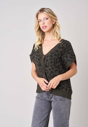 DEELUXE, DEELUXE ORIGINAL CARDIGAN NERILE - Gilet - dunkles khaki