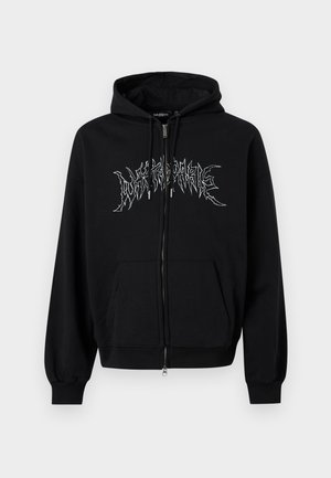 DIARY BOXY ZIP HOODIE UNISEX - Sweatjakke - black