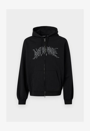 DIARY BOXY ZIP HOODIE UNISEX - Športna jopa s kapuco na zadrgo - black