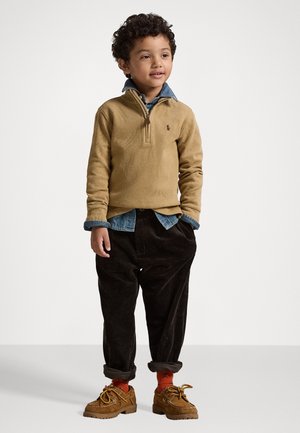 ESTATE-RIB QUARTER-ZIP PULLOVER - Pulóver - camel
