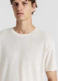 Calliope GIROCOLLO LAVORATA - T-shirt basic - beige chiaro melange
