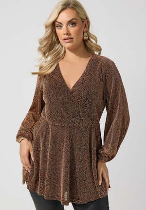 Yours Clothing, PLUS SIZE GOING OUT TOPS - Blouse - bronze