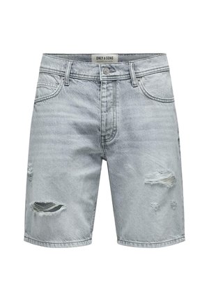 Only & Sons BERMUDA MID WAIST - Denim shorts - grau