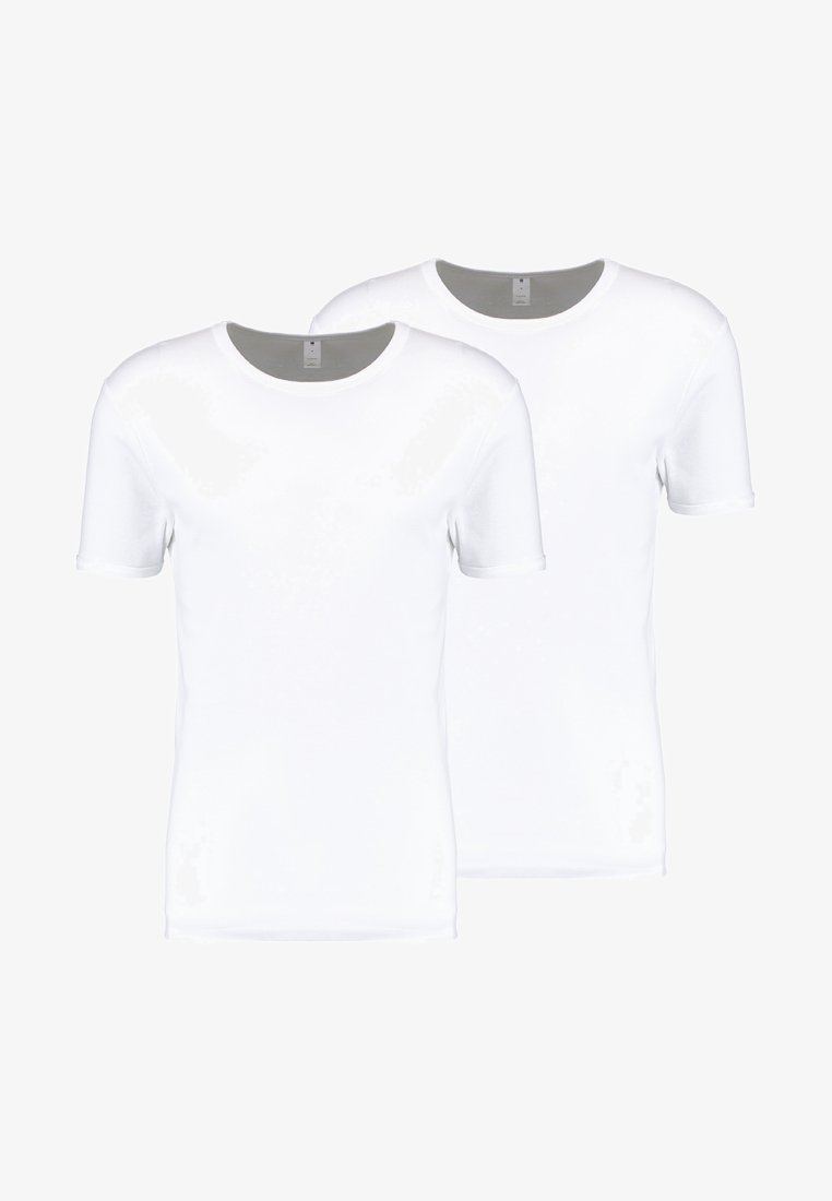 G-Star RAW Men's White/Blue Graphic 07 Logo Crew-Neck Short Sleeve T-Shirt