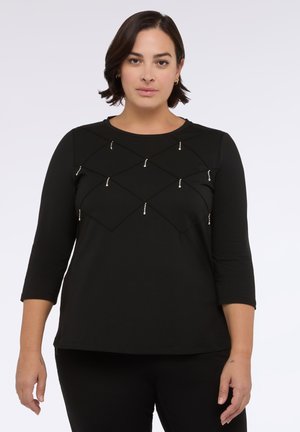 Fiorella Rubino CON LAVORAZIONE A ROMBI - Camiseta de manga larga - nero