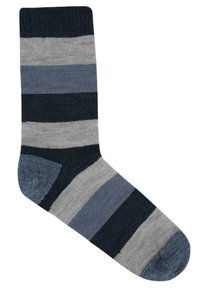 Normani 6 PAAR ALPAKA BREITGESTREIFT - Socken - anthrazit anthrazit marine