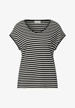 Street One Studio, DROPPED SHOULDER SHIRT MIT STREIFEN - T-shirt con stampa - black