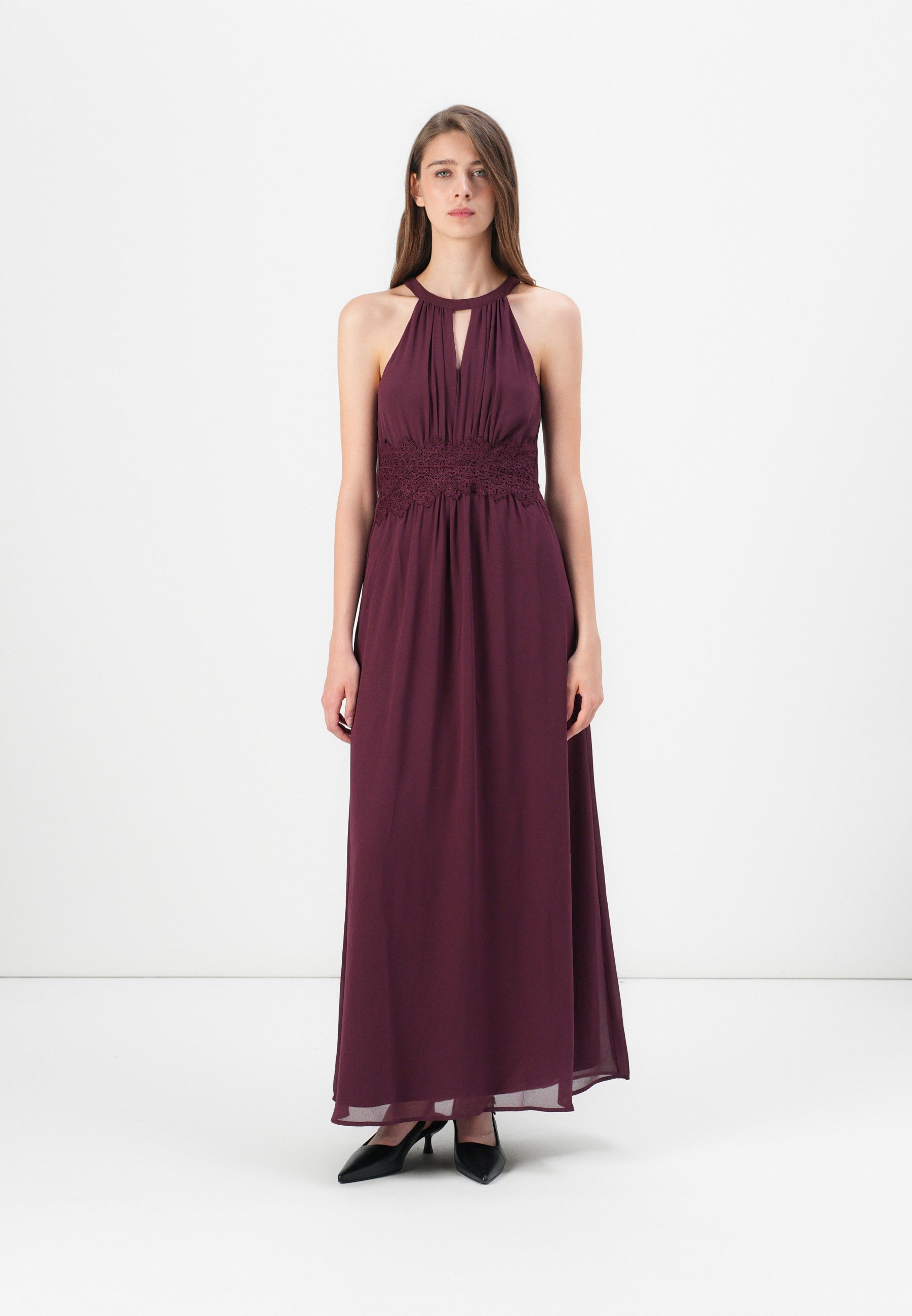 Abito Lungo Maxi Donna VILA Vimesa – Senza Maniche, Schiena A Racerback, Vita Elastica – Per Matrimoni E Estate – Vestito Danese - 3