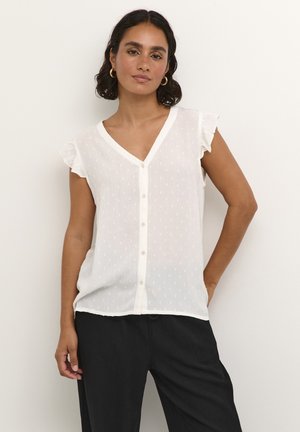 Kaffe RONNA SLEEVELESS - Button-down blouse - chalk