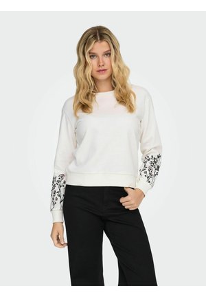 JDYPARIS LS SLEEVE EMB  JRS - Sweatshirt - cloud dancer
