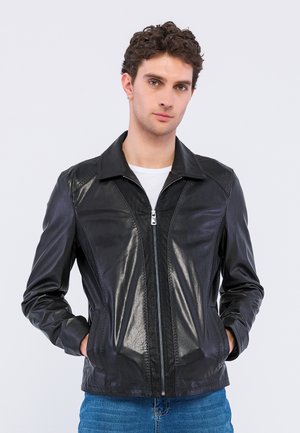 GRANT - Leather jacket - black