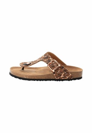 T-bar sandals - cognac leopard