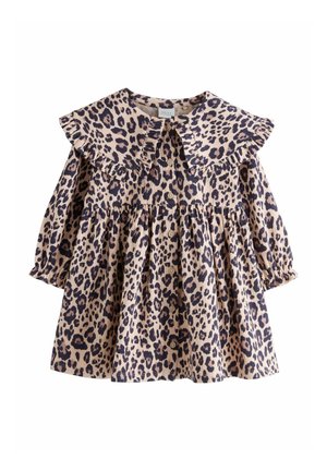 REGULAR FIT - COLLARED - Blusenkleid - leopard print
