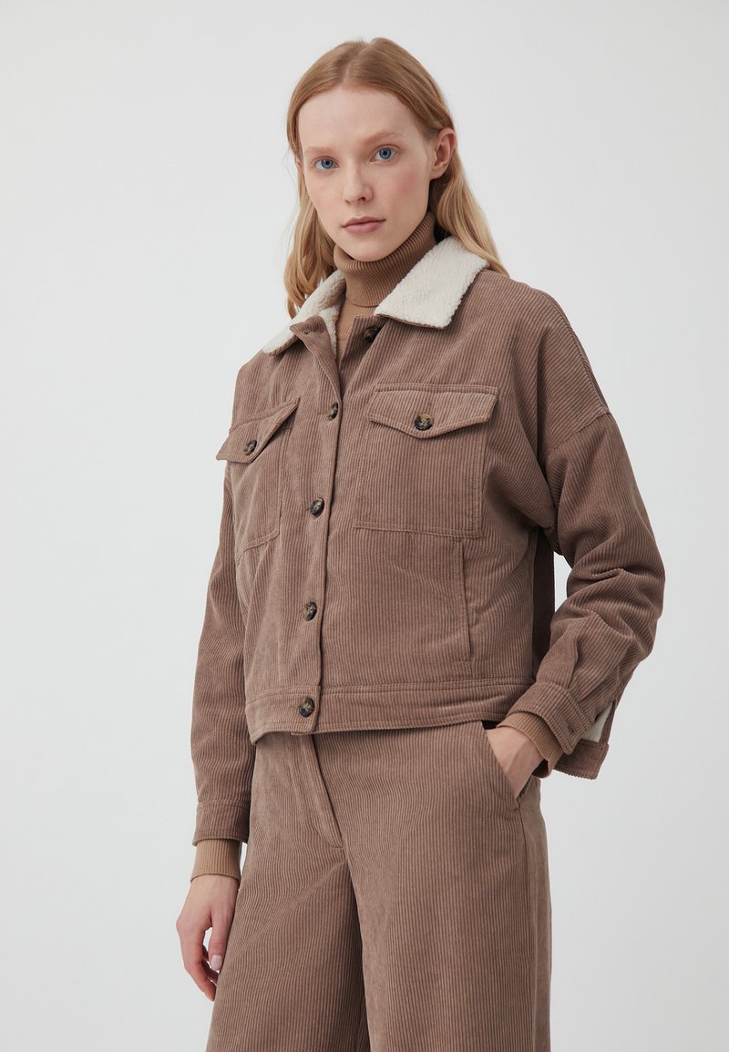 Damen Leichte Jacken | Finn Flare Winterjacke dark beige/beige - HY82191 Damen Leichte Jacken | Finn Flare Winterjacke dark beige/beige - HY82191