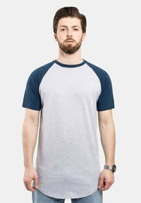 ROUND BASEBALL KURZARM - Print T-shirt - grey/navy blue