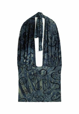 Desigual, MULTI-POSITION FLOCKED TOP - Blusa - blue