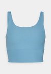 ZENVY RIB - Light support sports bra - smokey blue/white