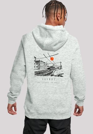 ESCAPE DISCOVER THE WORLD TOWN TRAIN STATION - Kapuzenpullover - heather grey
