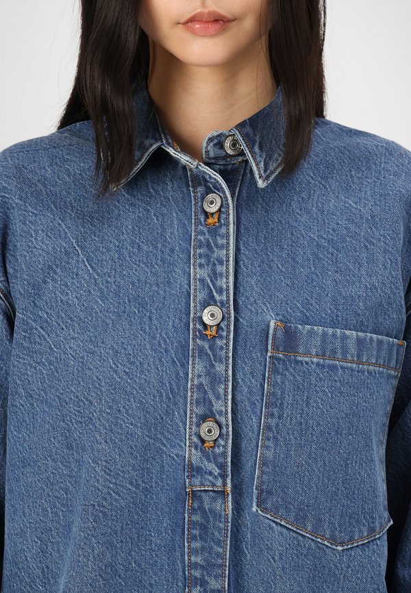 Denim Mini Shirt Dress - Denim dress4