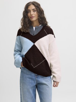 JJXX JXESME V NECK - Πουλόβερ - bracken