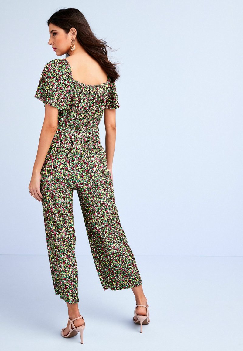 Next SHORT SLEEVES PLISSE JUMPSUIT Jumpsuit multi colour leaf print