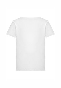 Witte korte mouwen t-shirt met een ronde halslijn. Gemaakt van katoen, met een zachte textuur en een schoon ontwerp zonder grafische afbeeldingen.