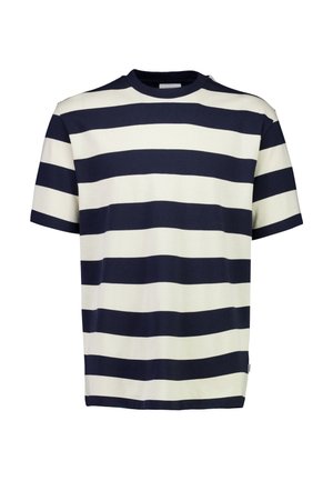 STRIPED OVERSIZED TEE - T-shirt con stampa - navy