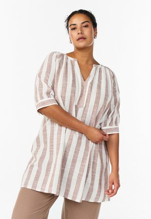 MIT V-AUSSCHNITT - Tunika - birch w. pine bark