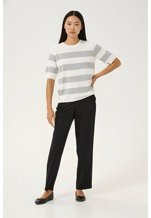 LIZZA STRIPED - T-shirt med print - chalk greymel bold stripe