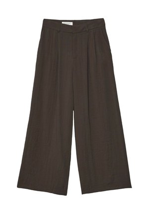 Stradivarius, RUSTIC WIDE-LEG TROUSERS WITH ADJUSTABLE BUTTONS 04536747 - Pantalon classique - dark brown