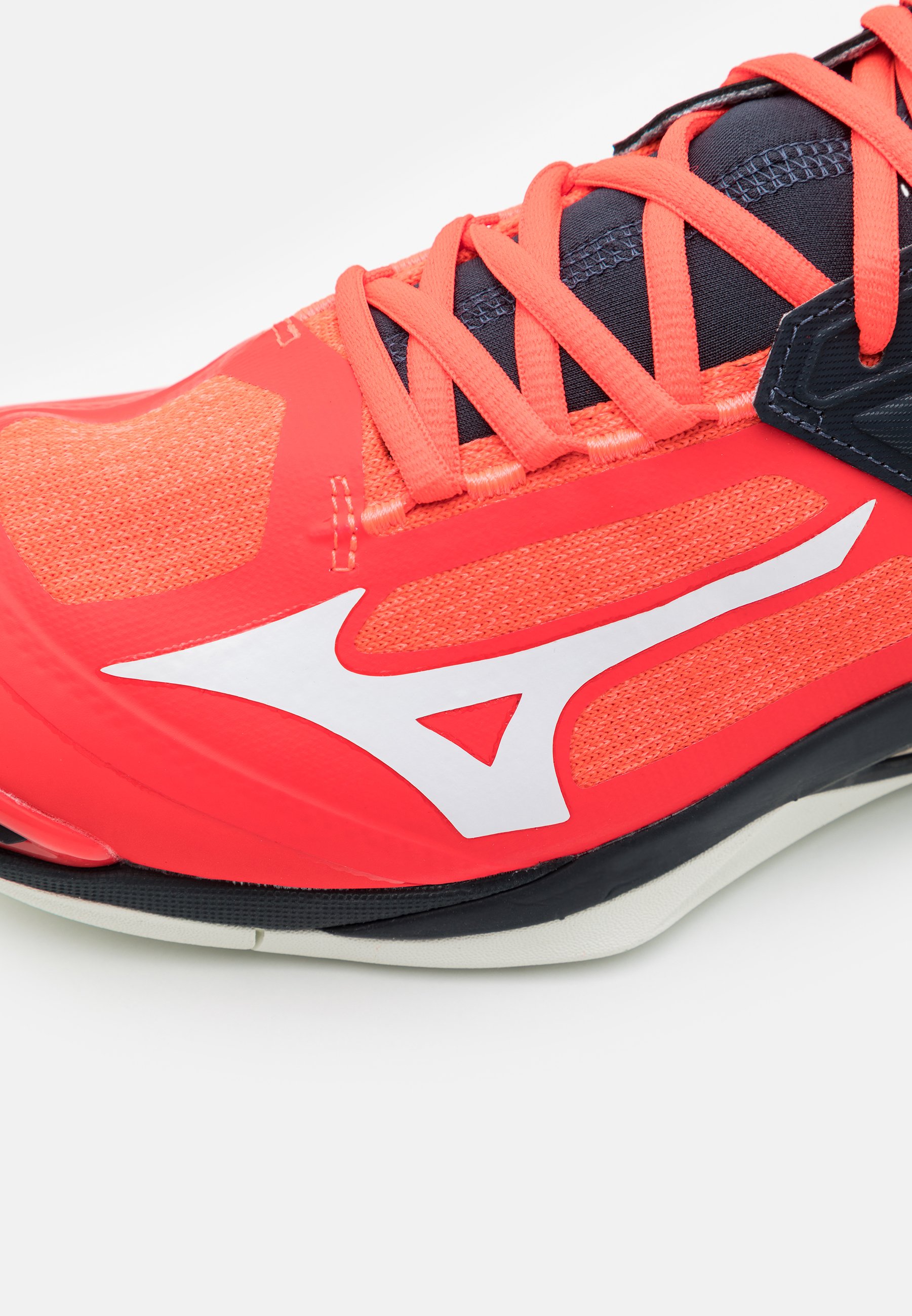 mizuno red white and blue volleyball shoes