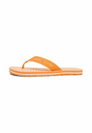 Tommy Hilfiger WEBBING STRAP ITHACA STRIPE FLIP-FLOPS - Bade-Zehentrenner - orange hype