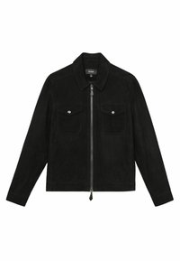 REGULAR FIT - PIKE ZIP THROUGH - Ādas jaka - black