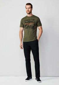 Hackett London GRAPHIC - Camiseta estampada - olive green