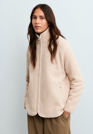 OYSHO, THICK FAUX-SHEARLING HIGH-NECK JACKET - Veste polaire - cream