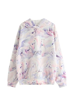 WITH AOP LEO - Kapuzenpullover - white