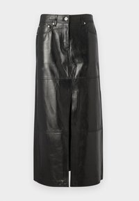 FRANCIE SKIRT - Fustă din piele - black