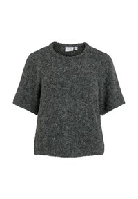 VILA VIMARLEY KURZARMELIGER - Lihtne T-särk - dark grey melange