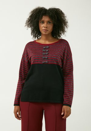 HALF STRIPED  - Sweatshirt - bordeaux
