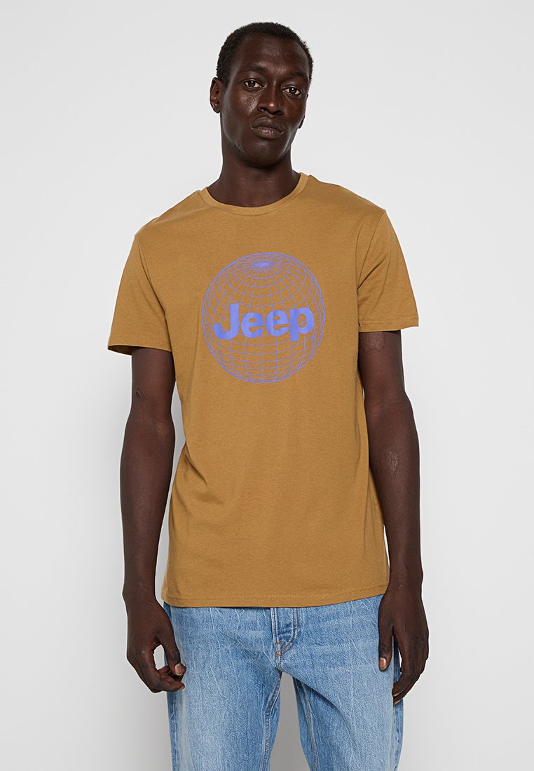 Jeep T-shirt print lichtbruin